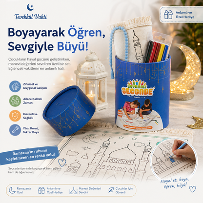 Boyamalı Yıkanabilir Eğitici Çocuk Seccadesi